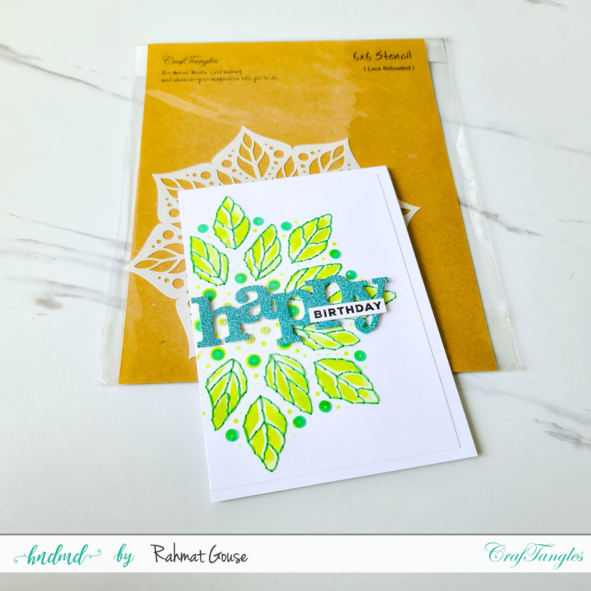 Sewing and stencil - 3 creative cards 4 card with product used