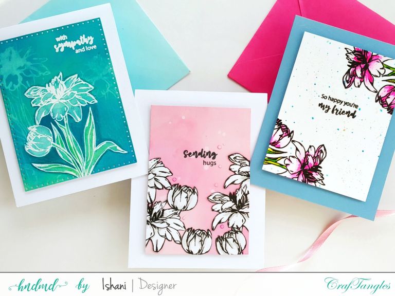 Floral cards with 3 creative techniques 8 Floral cards with 3 creative techniques 7