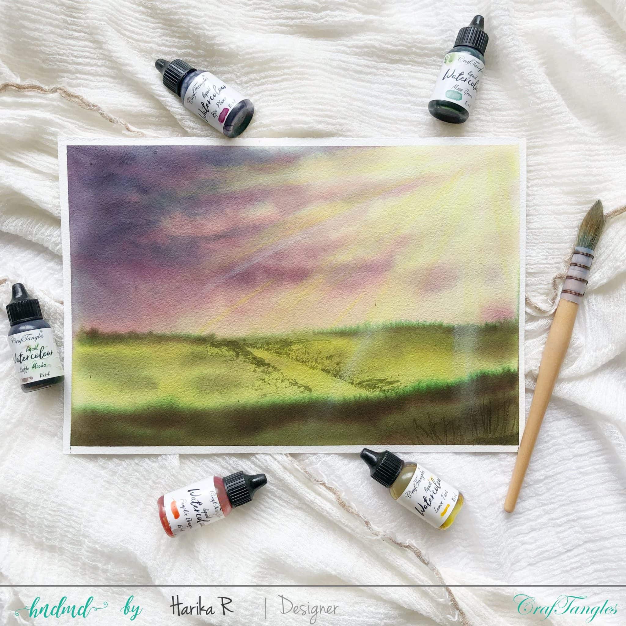 watercolored field