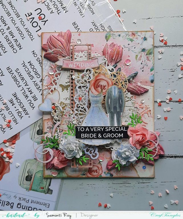Romantic Pastel Mixed Media Wedding Panel 2 mixed media