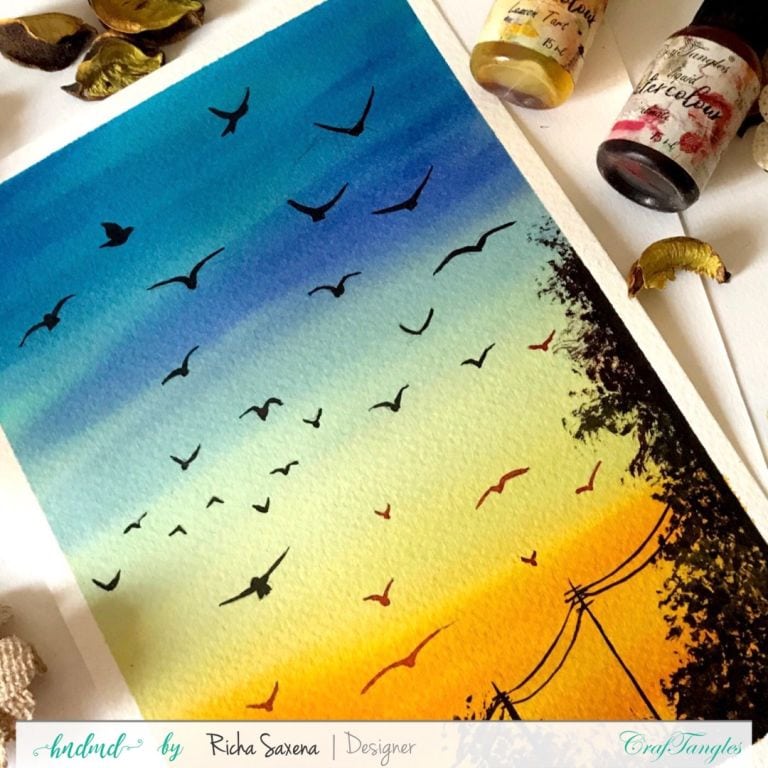 A Beautiful Watercolor evening sky 3 A Beautiful Watercolor evening sky 2