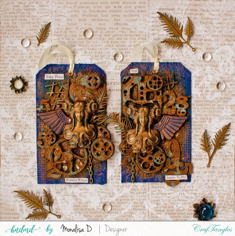 COURAGE – Rust Patina Tags 2 rust patina