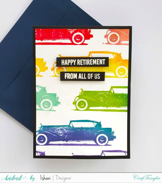 3 Classic and Cool - Cards for men 6 Vintage Car card for men - Retirement card, repetitive stamping, rainbow color stamping, card card, retirement card, vintage car card