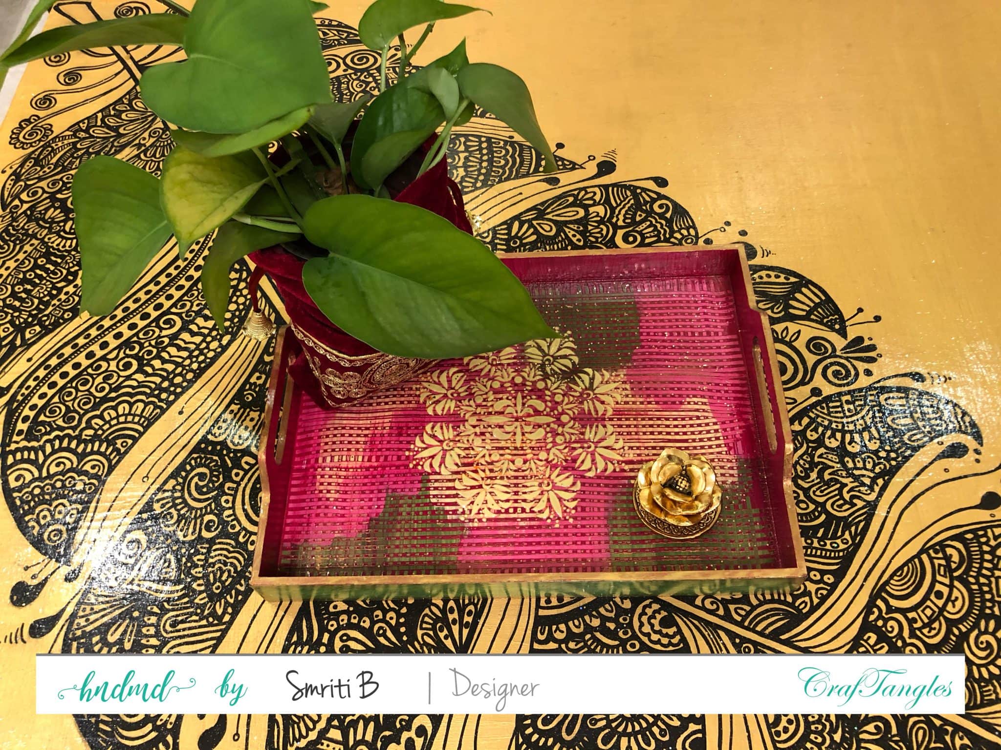 Festive Decoupage Tray 2 decoupage