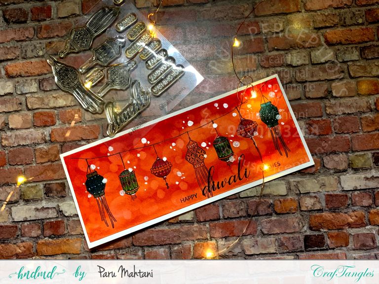 3 Festive slimline watercolour Diwali cards 3 3 Festive slimline watercolour Diwali cards 2