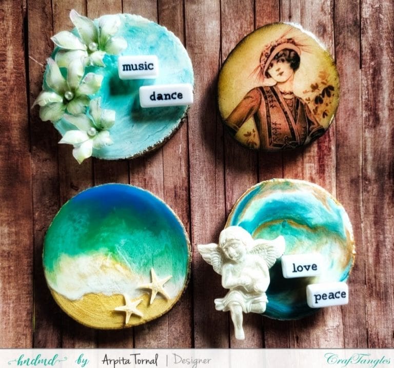 Decoupage Fridge Magnets with Liquid Glaze 5 Decoupage Fridge Magnets with Liquid Glaze 4