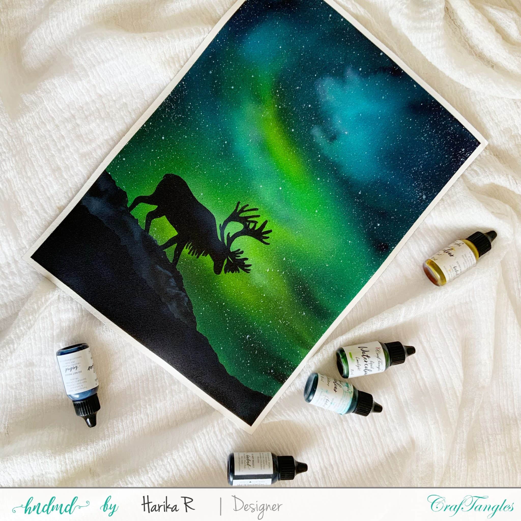 Watercolor Galaxy Silhouette 1