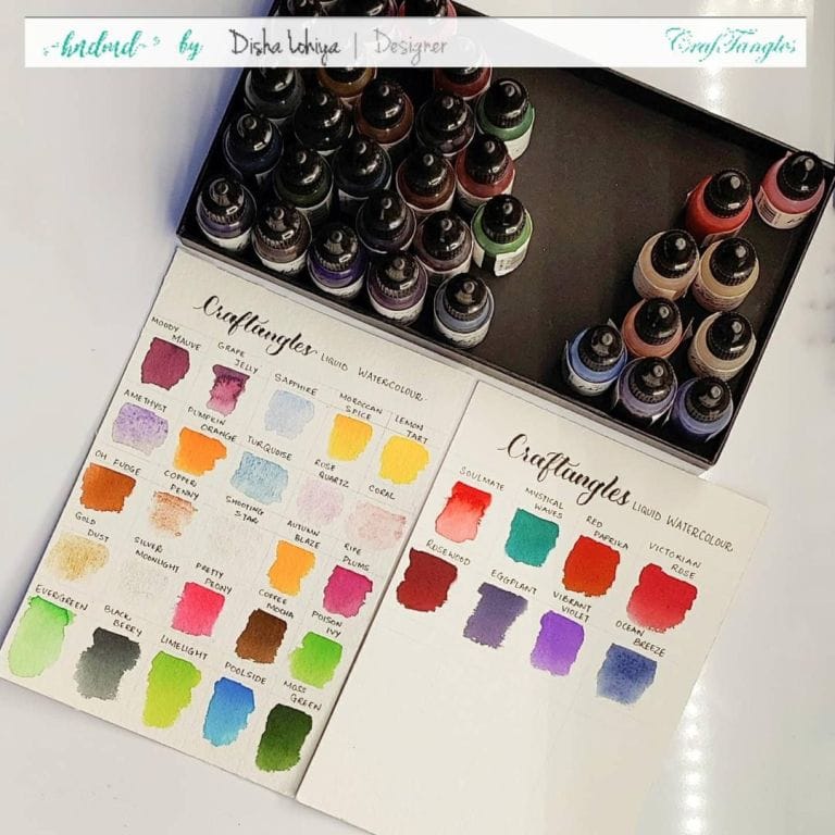 Craftangles Liquid Watercolours Swatch 2 Craftangles Liquid Watercolours Swatch 1