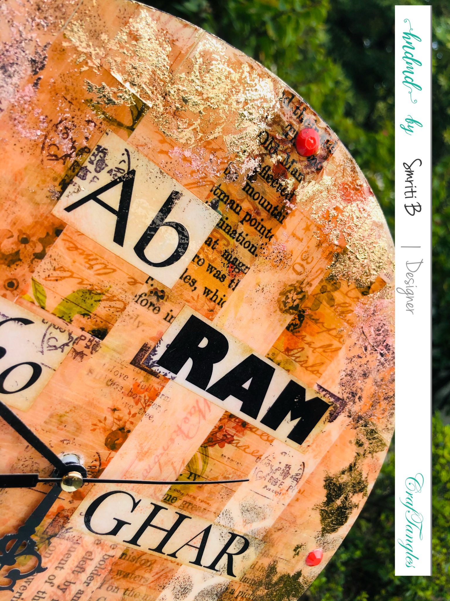 Decoupage Clock for Husband's Office Desk 4