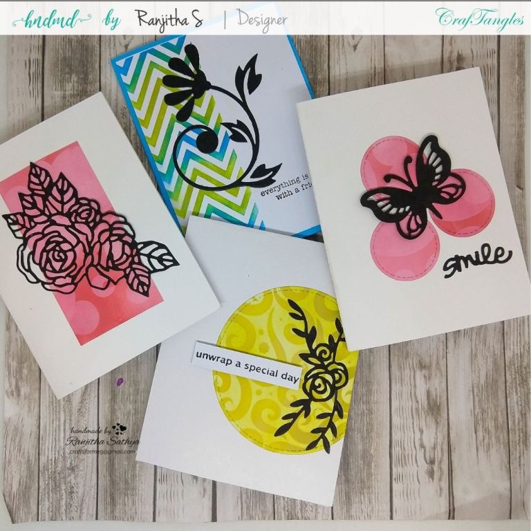 Cards using stenciled backgrounds 2 cards