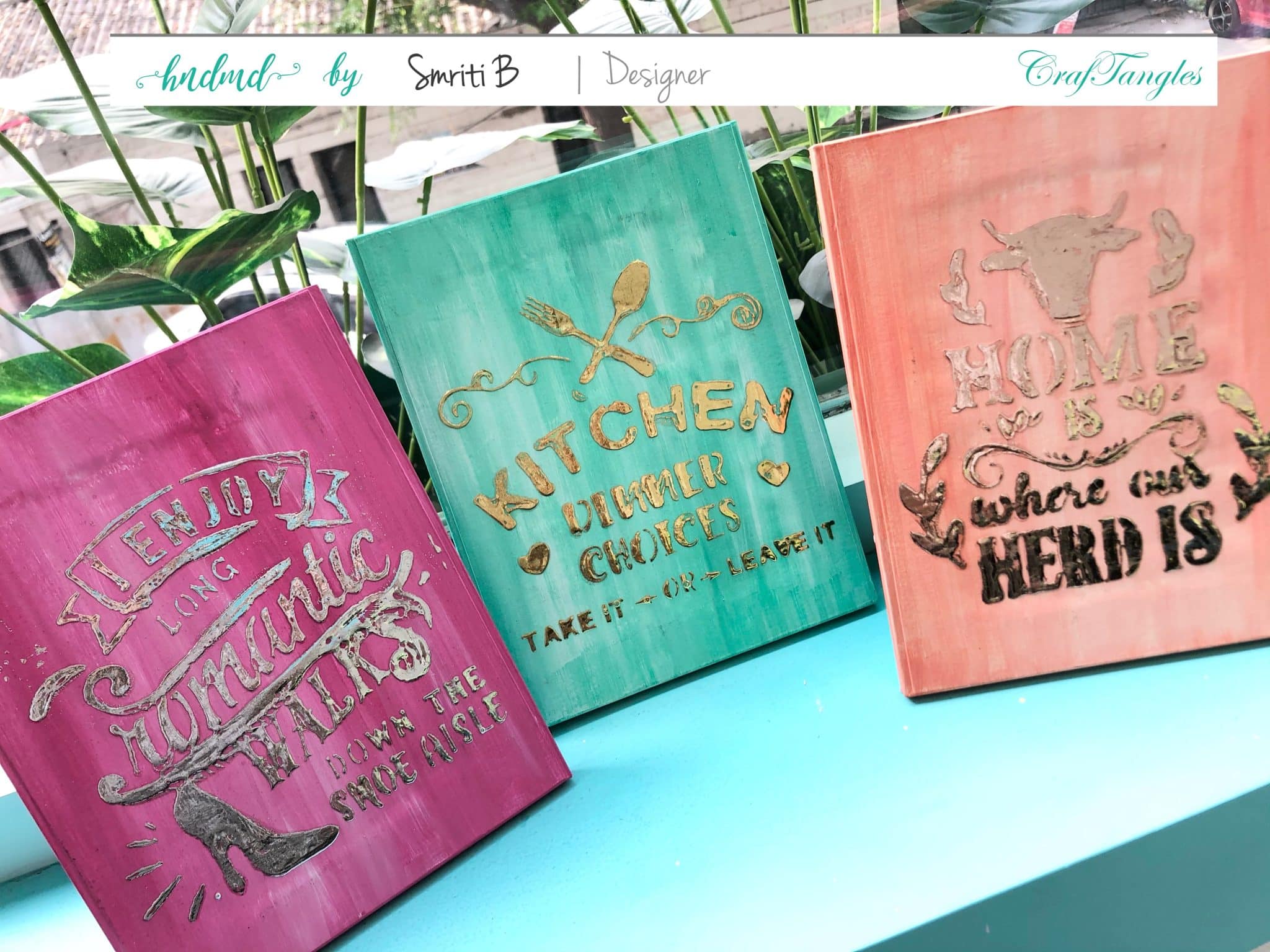 Upcycled Colourful Decoupage Wall Decor using Foil 2