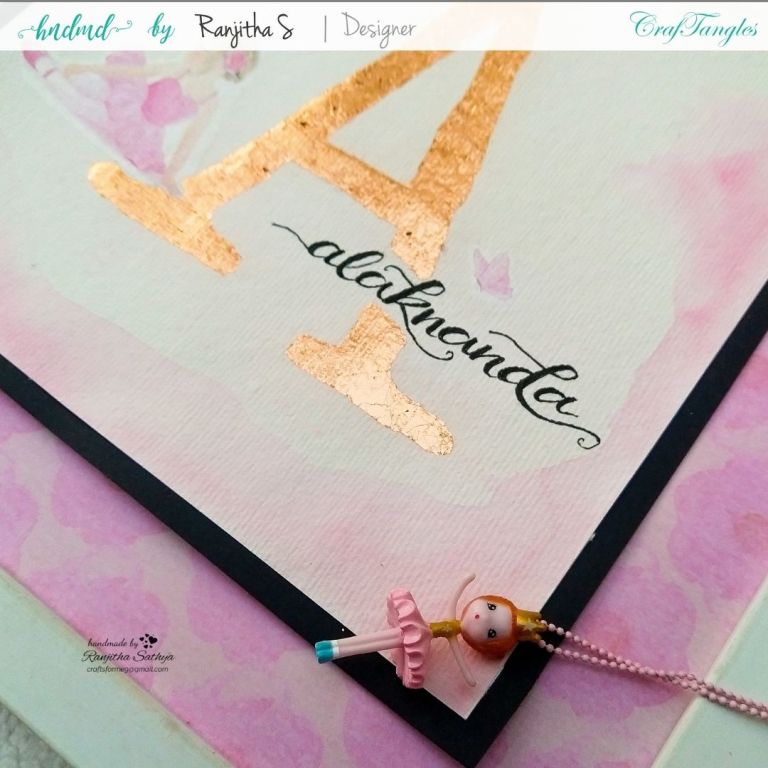 Monogram Frame using gilding flakes and transfer it sheets 4 Monogram Frame using gilding flakes and transfer it sheets 3
