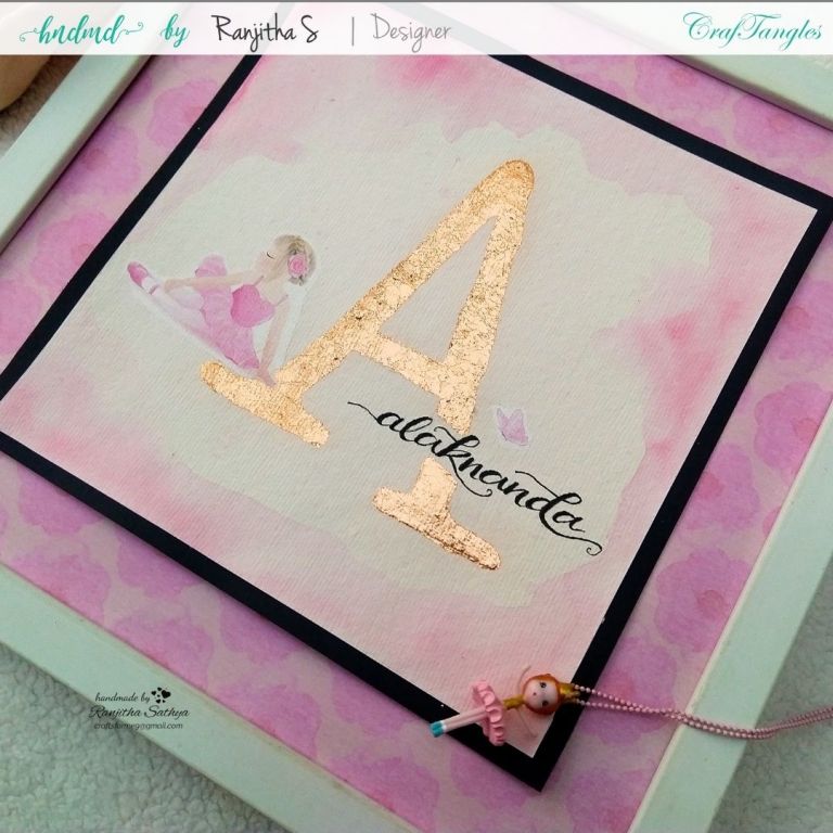 Monogram Frame using gilding flakes and transfer it sheets 5 Monogram Frame using gilding flakes and transfer it sheets 4