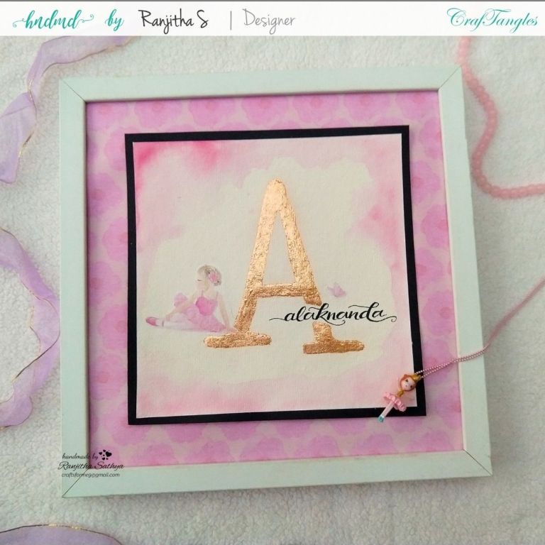 Monogram Frame using gilding flakes and transfer it sheets 6 Monogram Frame using gilding flakes and transfer it sheets 5