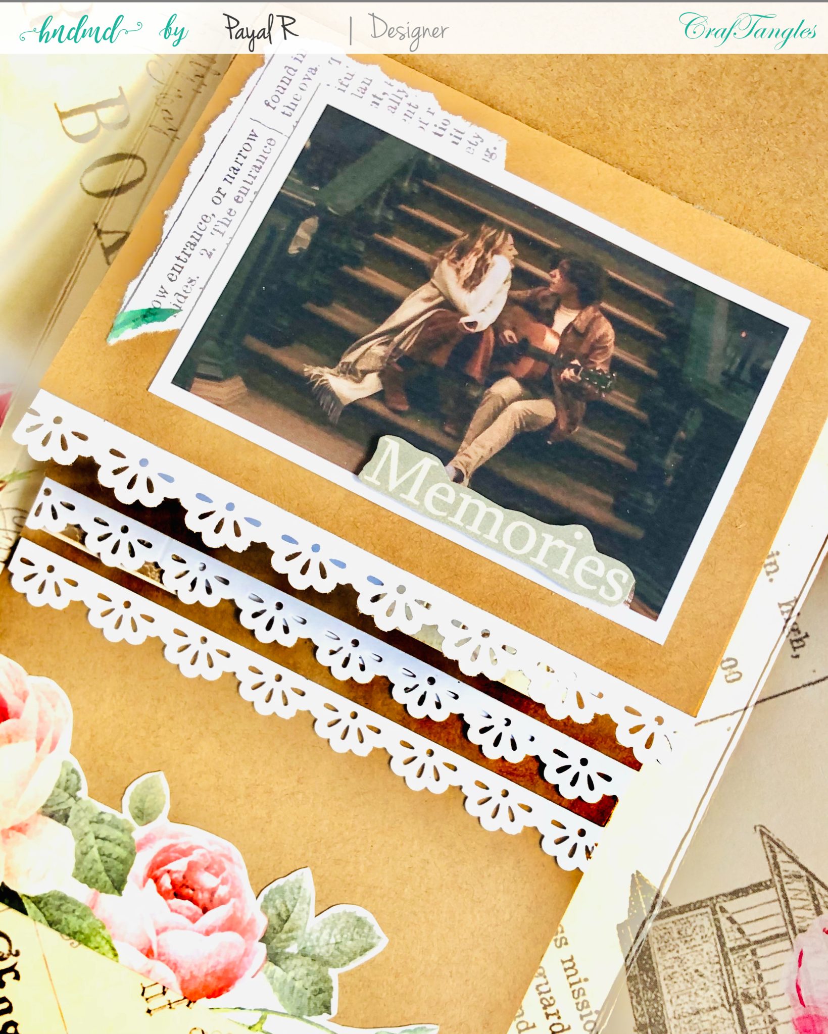 Vintage Waterfall Card with Envelope using Rosette Collection 5 Vintage Waterfall Card with Envelope using Rosette Collection 3