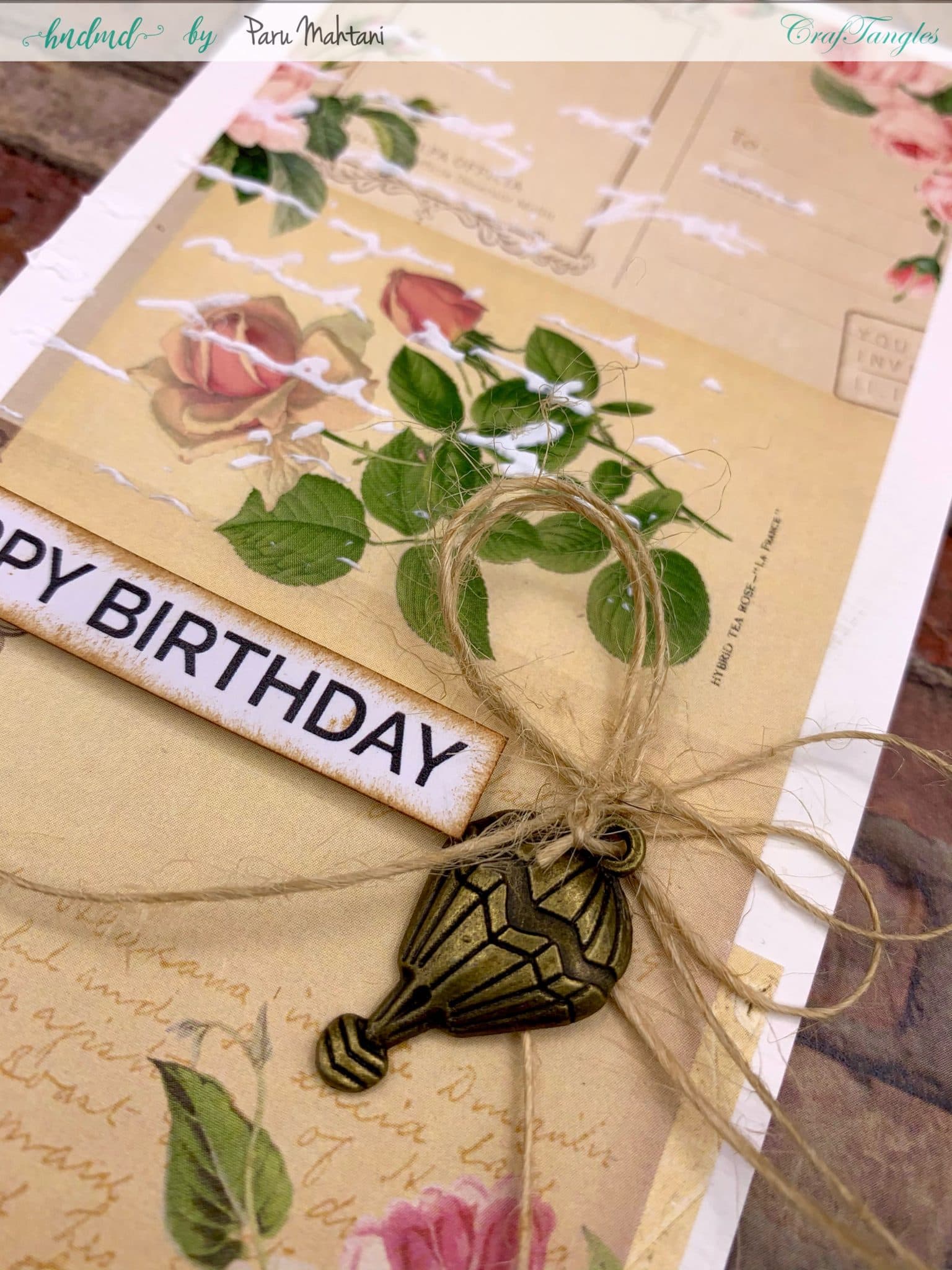 4 beautiful Shabby chic and vintage birthday cards 2