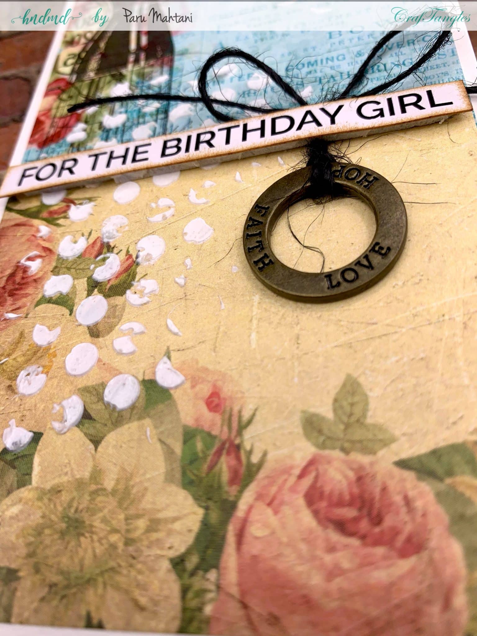 4 beautiful Shabby chic and vintage birthday cards 4