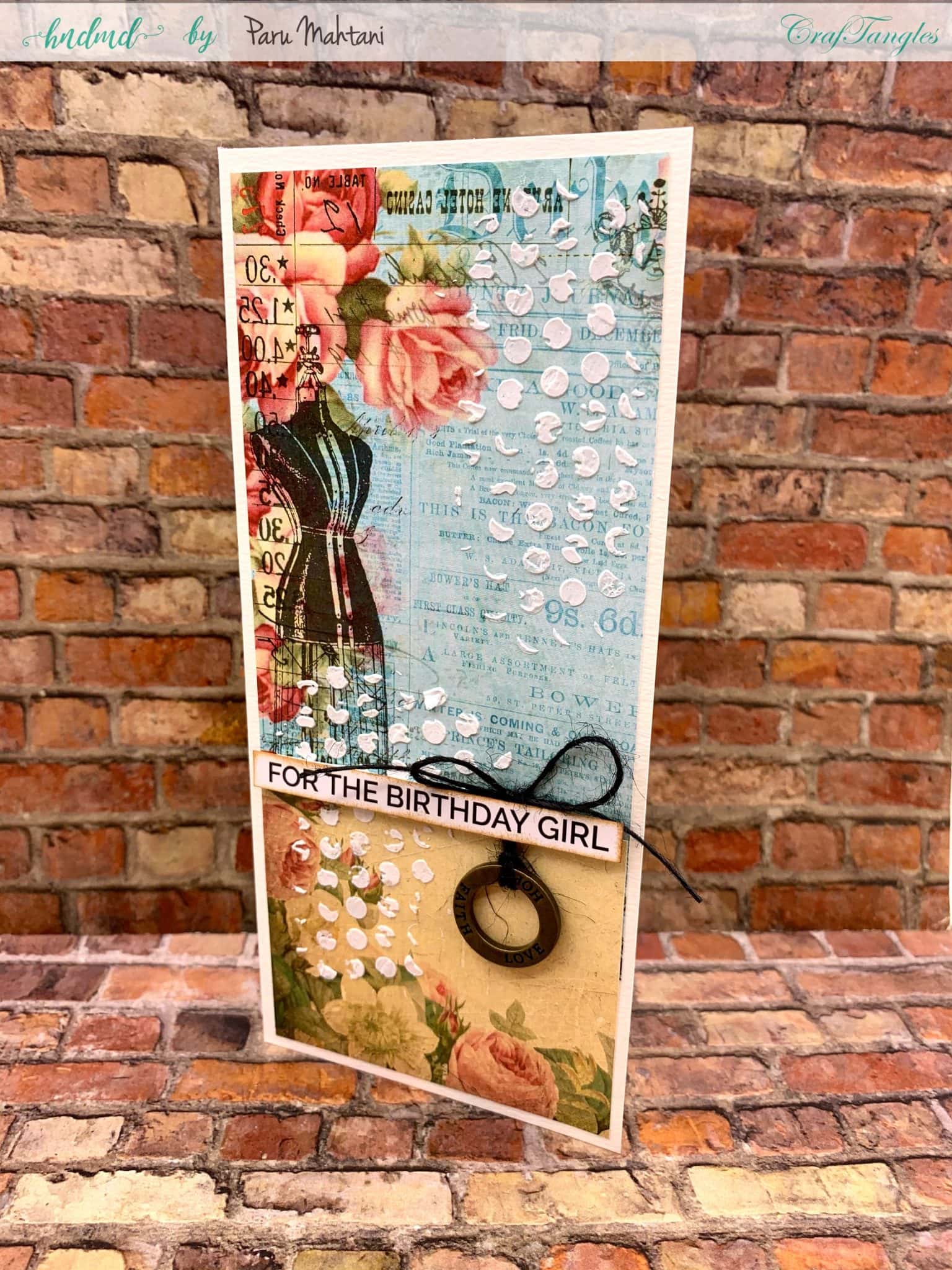 4 beautiful Shabby chic and vintage birthday cards 3