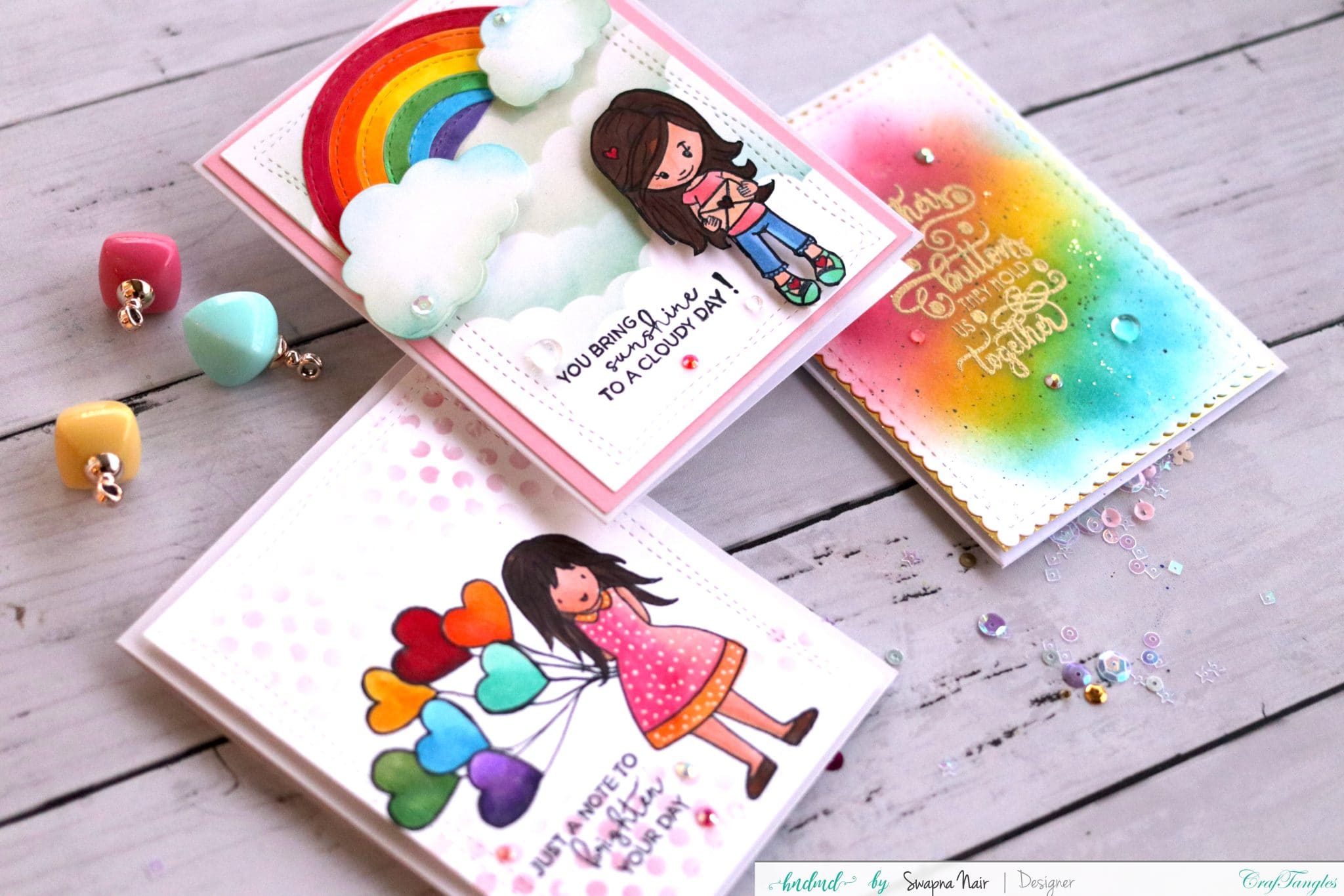 3 Beautiful Simple Rainbow Cards 6 Rainbow Cards