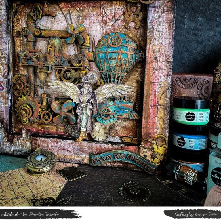 This way for Adventure - Rust and Patina effect Mixed Media Project 2 Rust and Patina