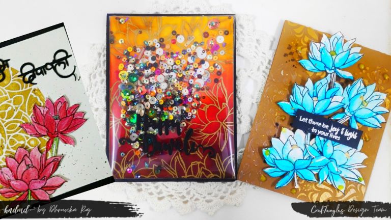 3 Stunning Diwali Cards Using Single Stamp-set 2