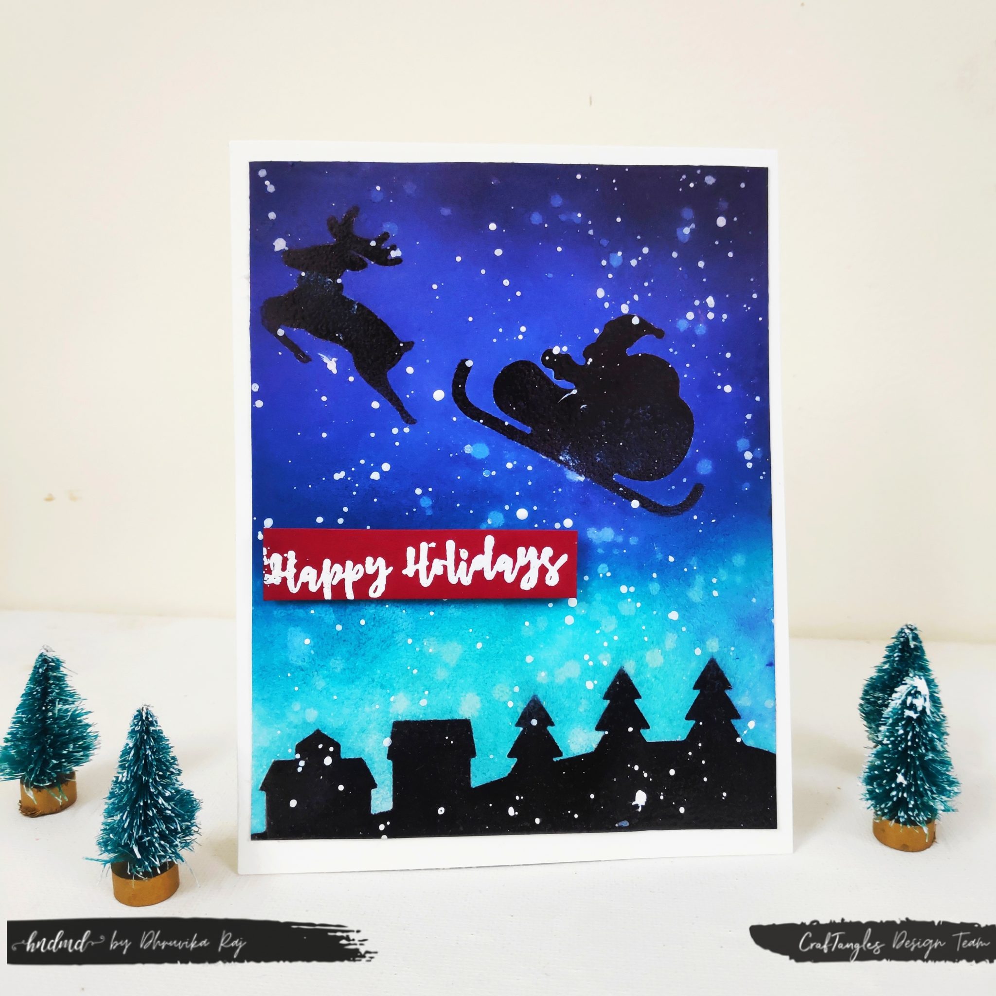 3 Beautiful Winter Holiday Cards With Just Stencils 7 winter holiday