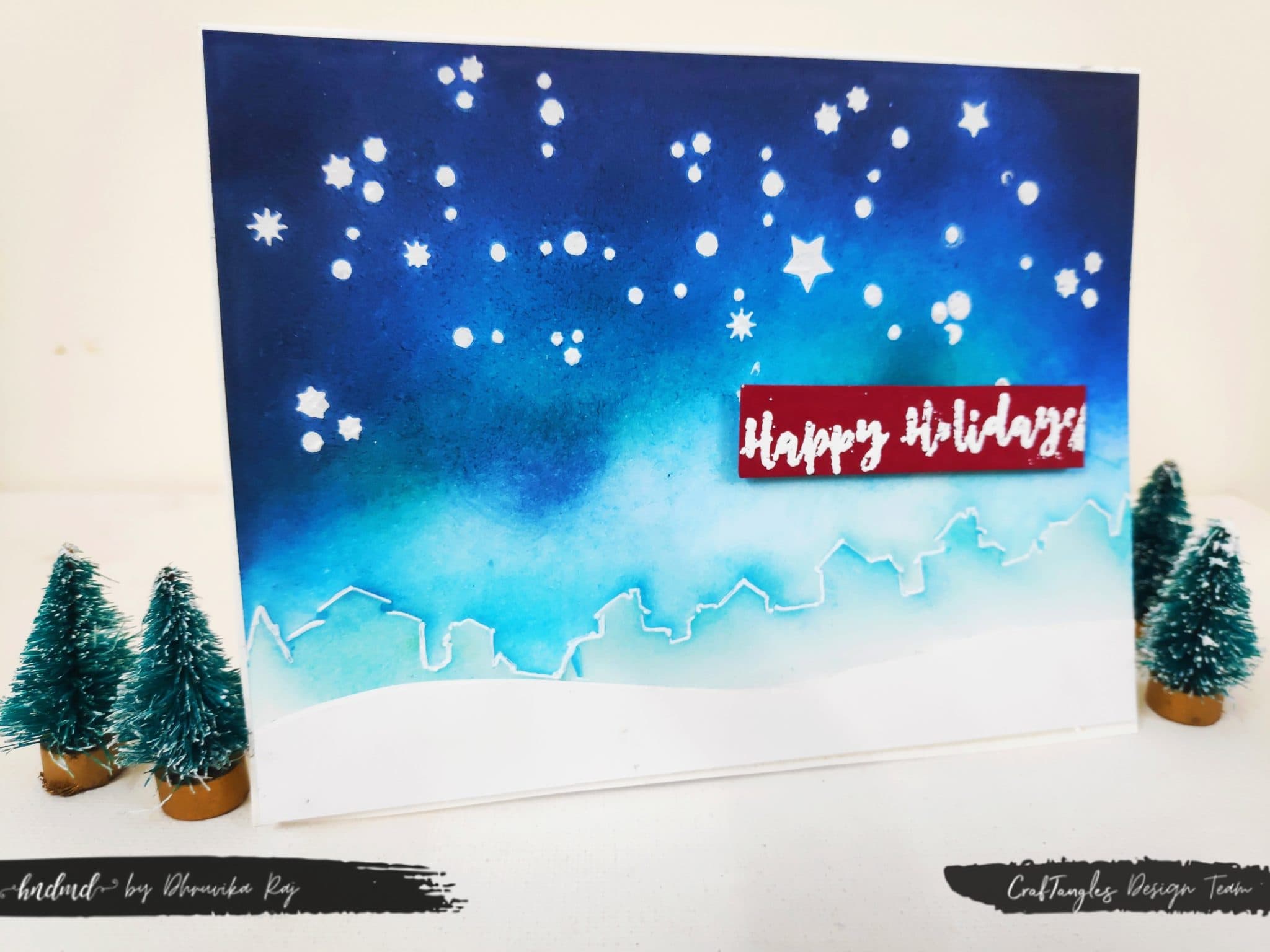 3 Beautiful Winter Holiday Cards With Just Stencils 6 3 Beautiful Winter Holiday Cards With Just Stencils 6