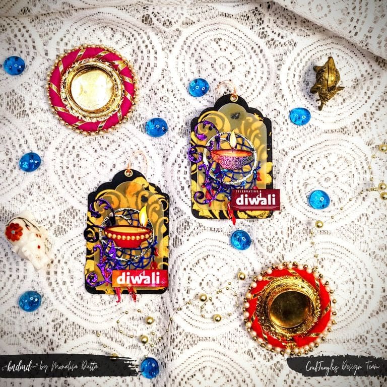 Beautiful Mixed Media 'Diwali Gift Tags' 1