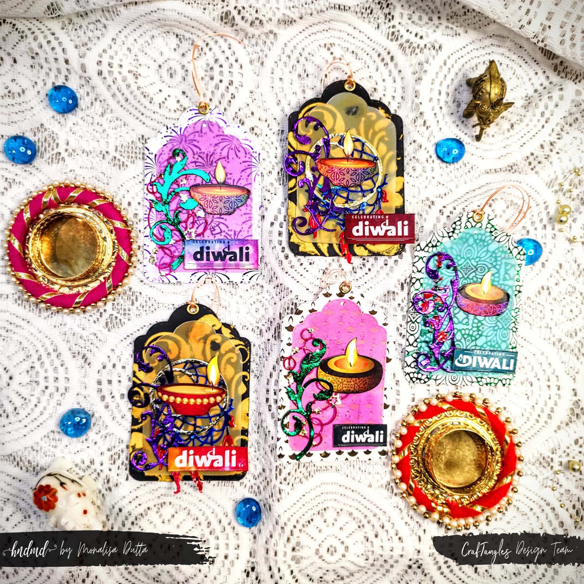 Beautiful Mixed Media 'Diwali Gift Tags' 3