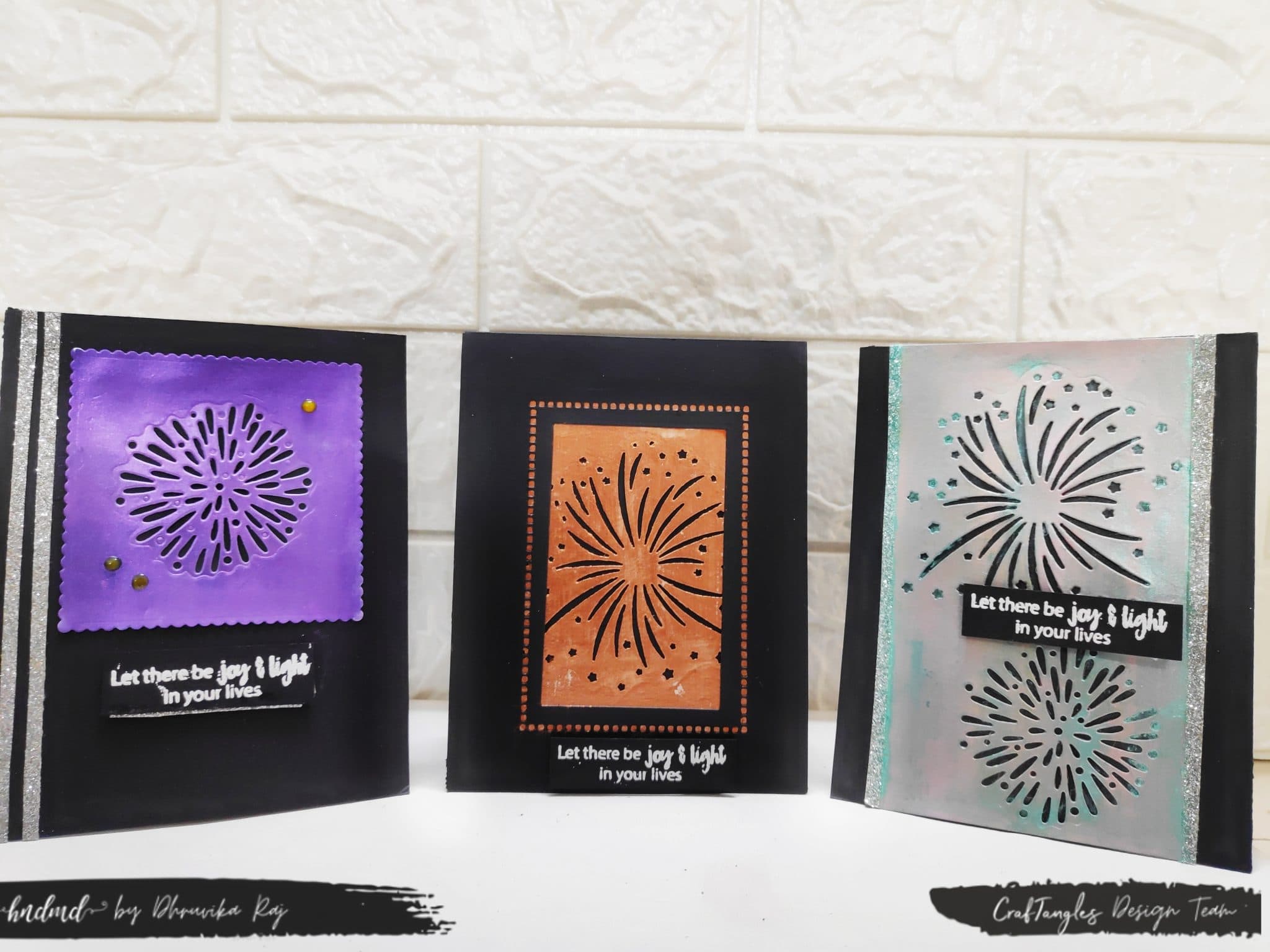 Bling It On: New Year Cards using Craftangles Metallic Mica Pigment Powders 1