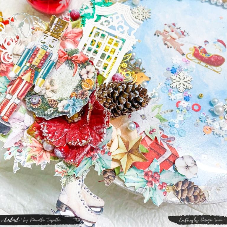 Altered Hoop Shaker : Christmas Mixed Media - Home Decor 2