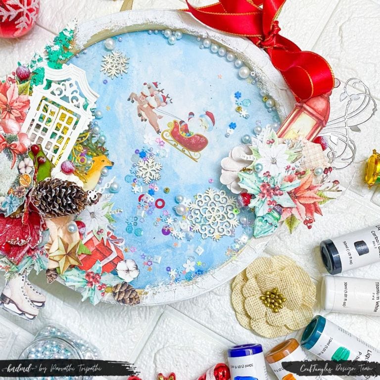 Altered Hoop Shaker : Christmas Mixed Media - Home Decor 1