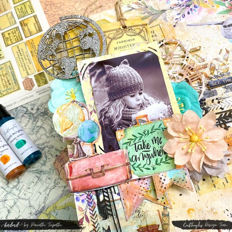 Take me Anywhere - A Wanderlust Vintage Mixed Media Layout 2 take me anywhere