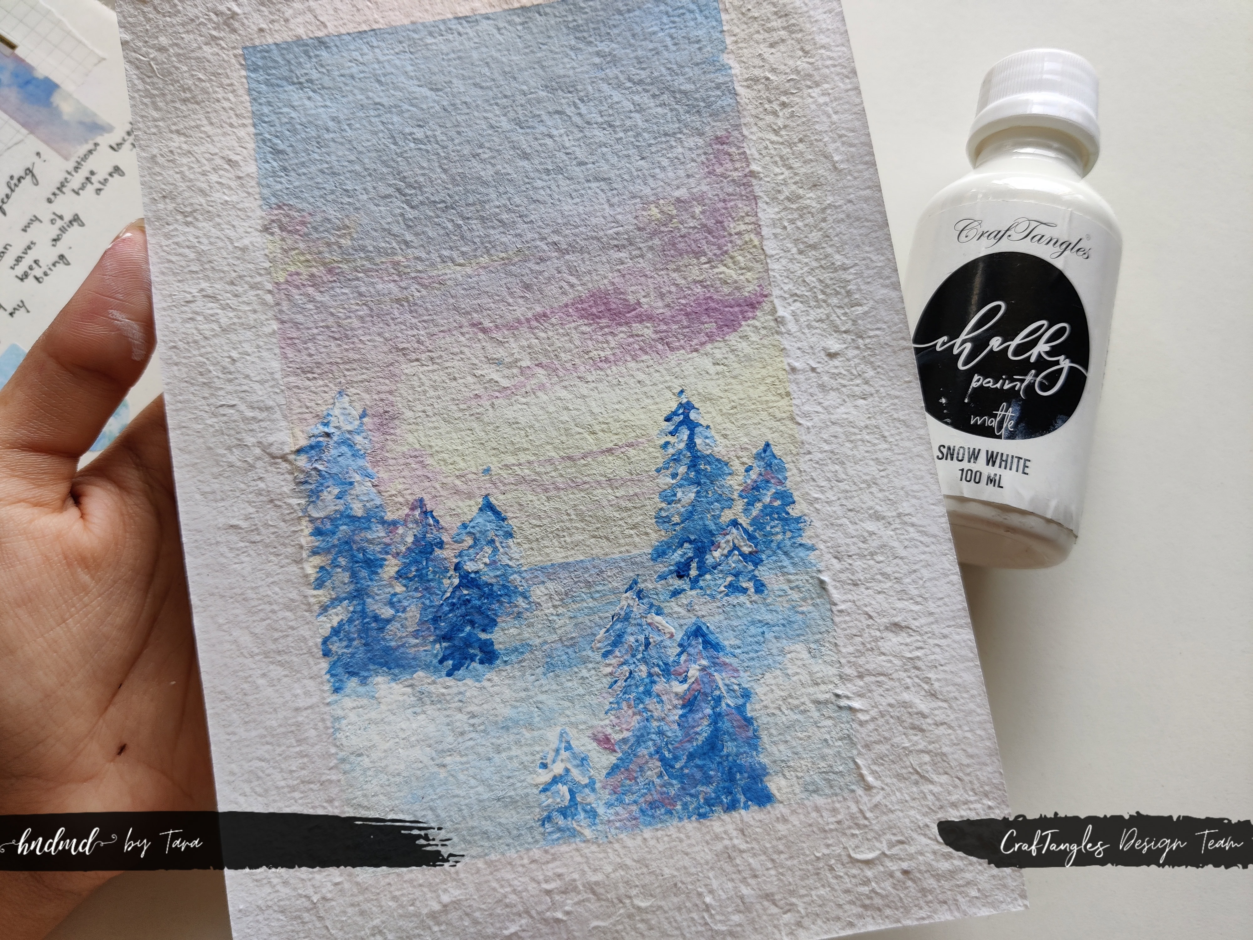 Beautiful 'Winter Land Scenery' Chalk Painting 2 Beautiful 'Winter Land Scenery' Chalk Painting 1