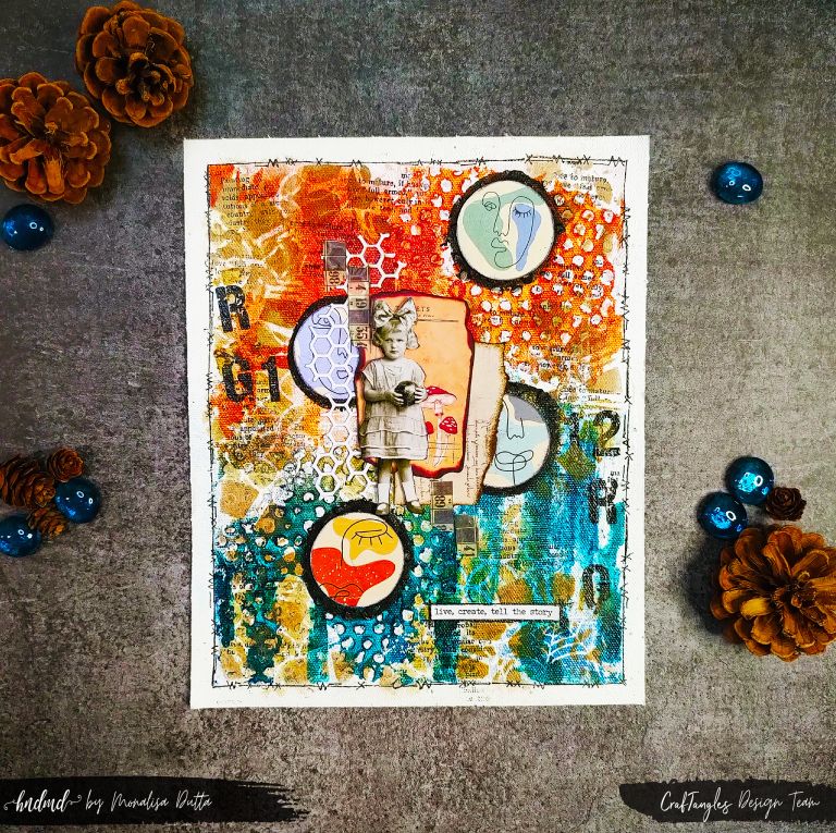 Beautiful Mixed Media Journal Page 'Circle Of Life' 1