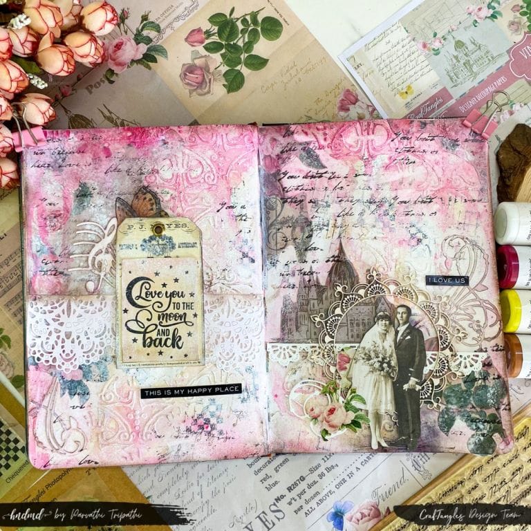 Romantic Vintage Style Art Journal Page 1 Romantic Vintage Style Art Journal Page 1