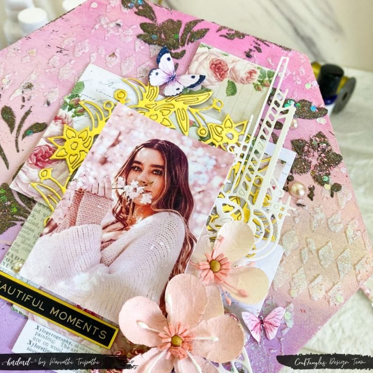 Stunning Mixed Media layout ft Unicorn and Golden Dragon Texture Pastes 2 Stunning Mixed Media layout ft Unicorn and Golden Dragon Texture Pastes 1