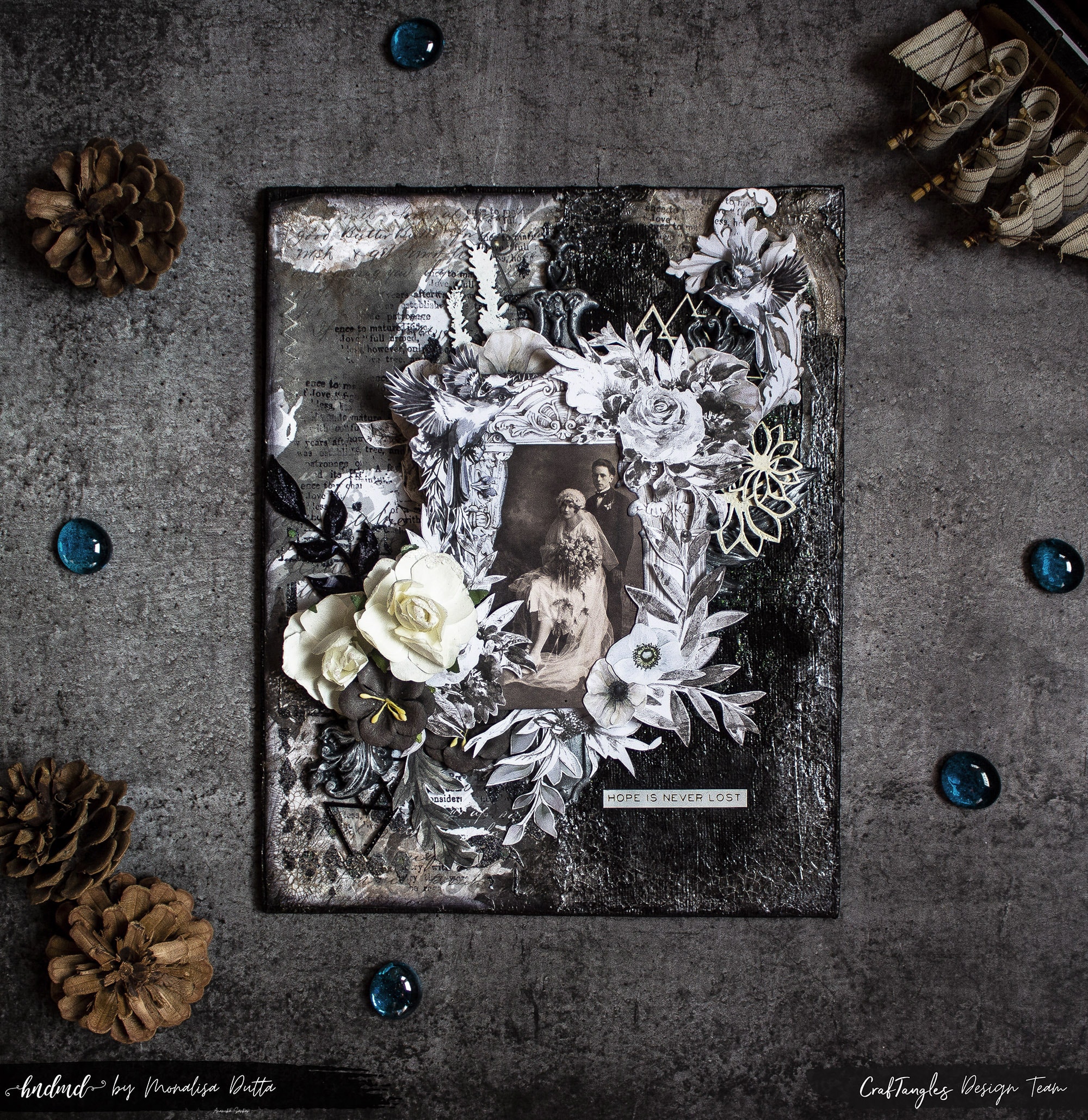Awesome 'Hope Is Never Lost' Mixed Media Canvas 1