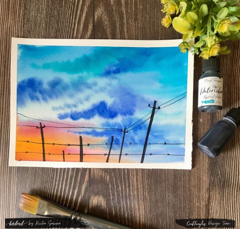 Beautiful Sky Watercolour Painting 2 sky