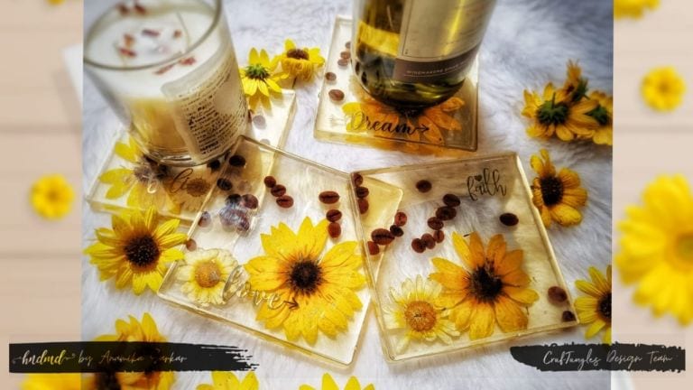 Beautiful Resin ‘Sunflower Coaster’ Set 2 Beautiful Resin ‘Sunflower Coaster’ Set 1