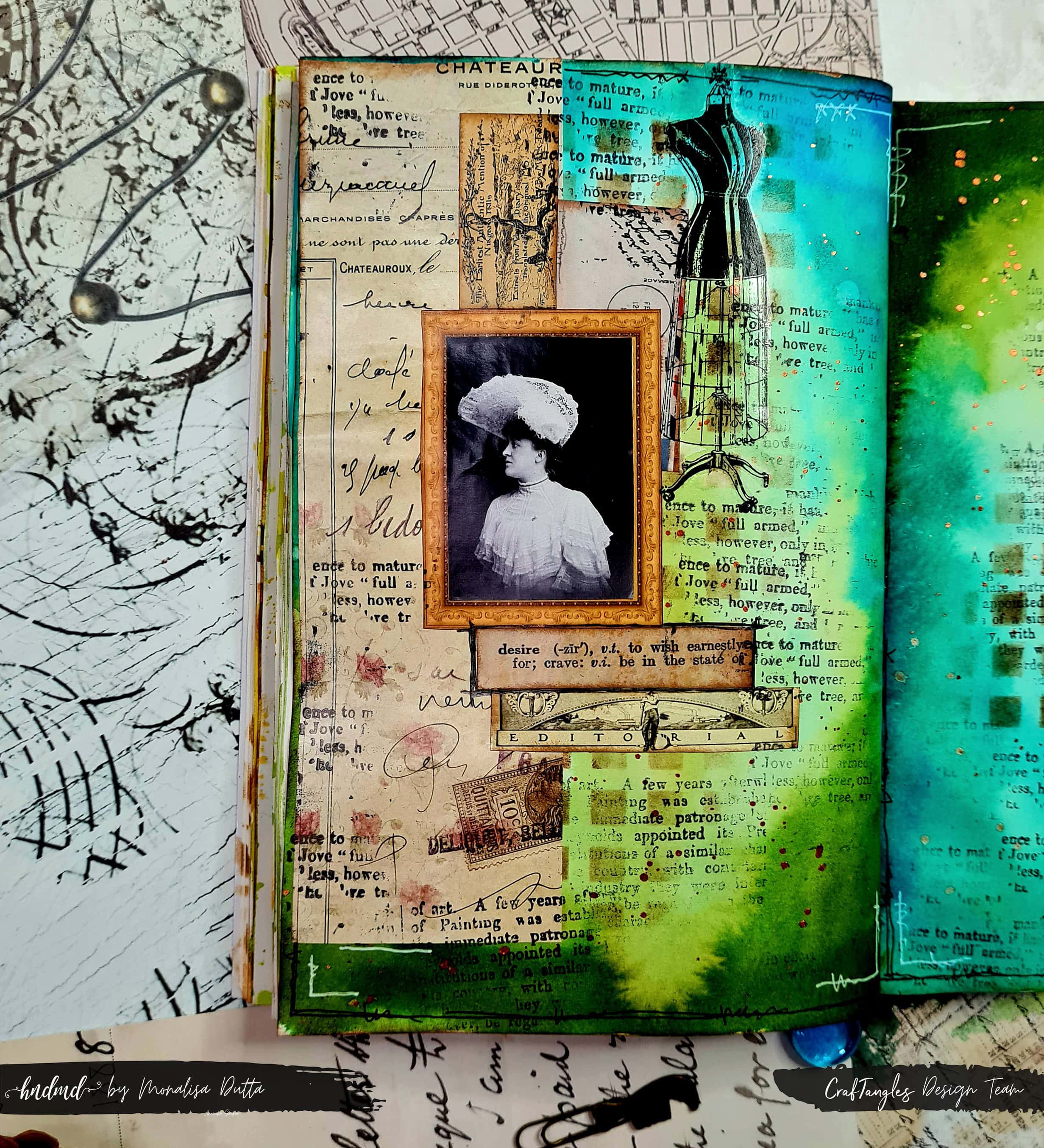 Beautiful Vintage Themed Mixed Media Journal Spread 4 Beautiful Vintage Themed Mixed Media Journal Spread 2