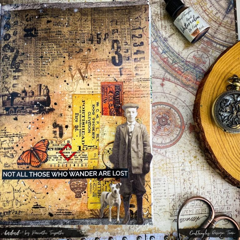 A Travel theme Masculine Art Journal Page  4