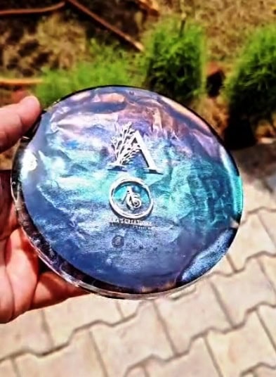 Beautiful Textured Resin Coaster Set 2