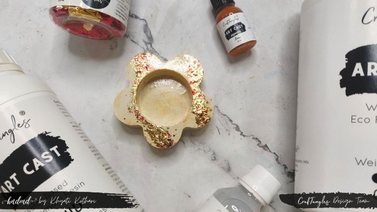 CrafTangles Art Cast with Gilding Flakes (Jesmonite Alternative) 4
