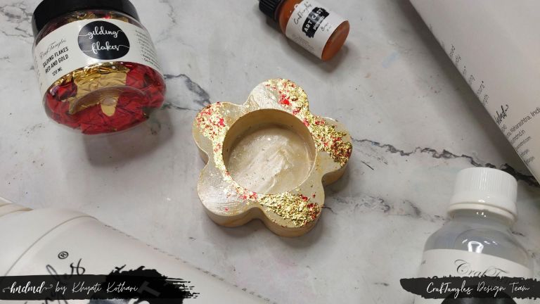 CrafTangles Art Cast with Gilding Flakes (Jesmonite Alternative) 5