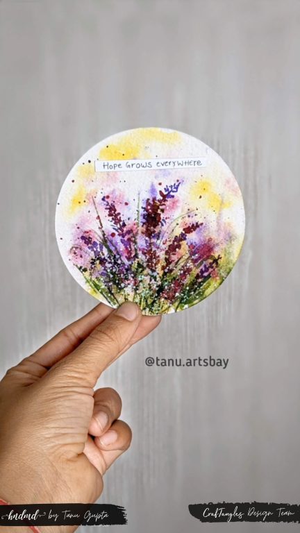 Beautiful 'Lavender Flowers' Watercolour Painting 2 lavender