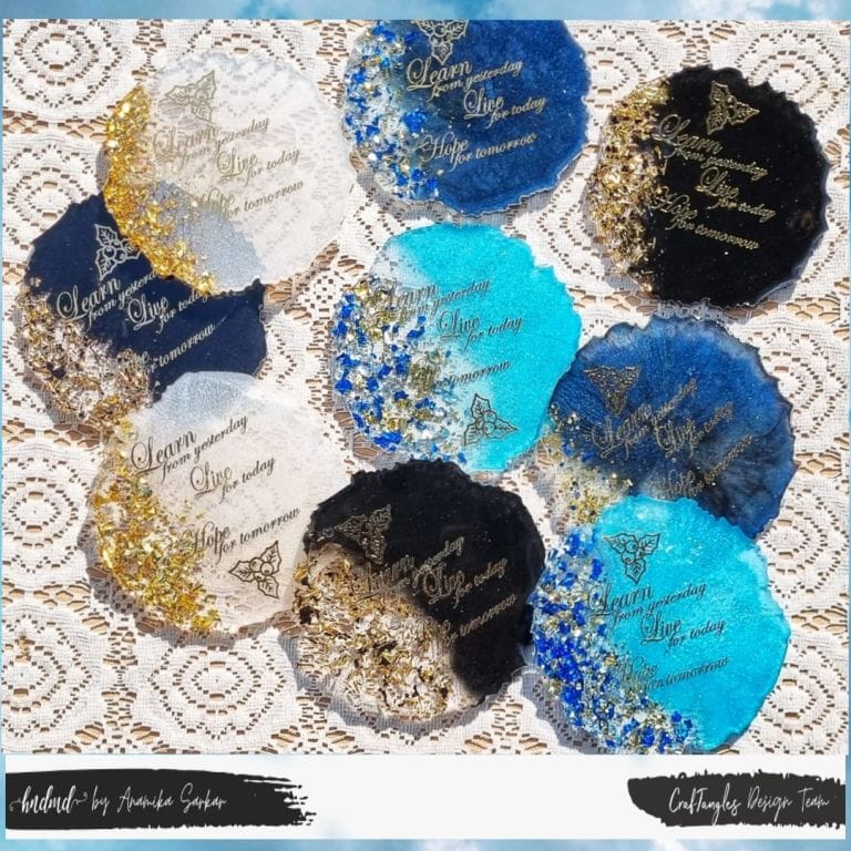 'Beautiful Wishes' Resin Coasters 1 'Beautiful Wishes' Resin Coasters 1