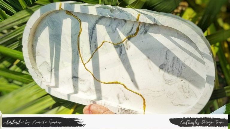 DIY Kintsugi Jesmonite (Alternate) Trinket Dish 1