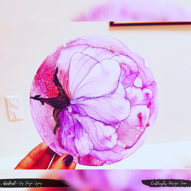 DIY Purple Alcohol Ink Flowers 1 DIY Alcohol Ink Flowers