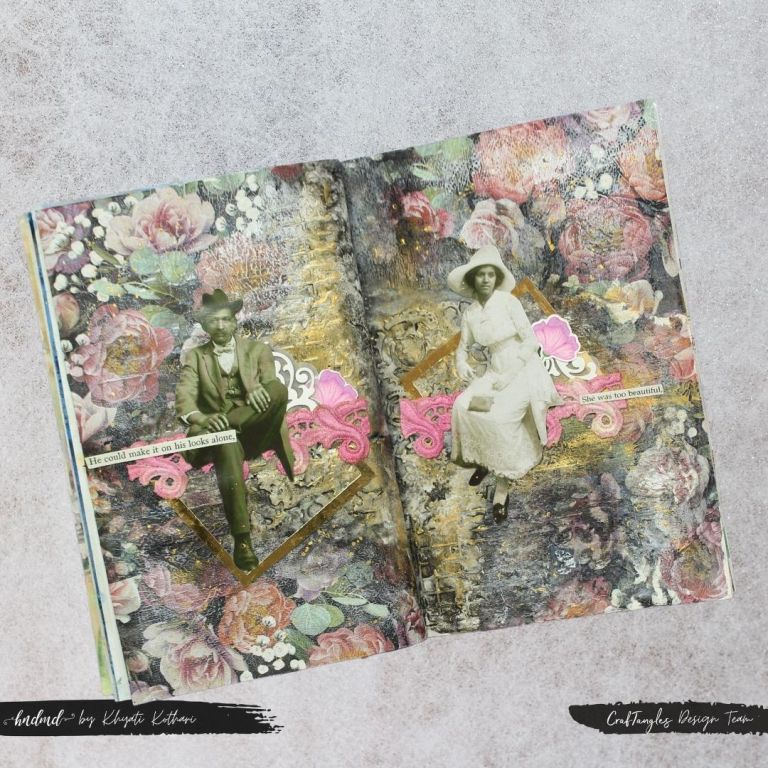 Art Journal page with Tissue Napkins 1 Art Journal page with Tissue Napkins 1